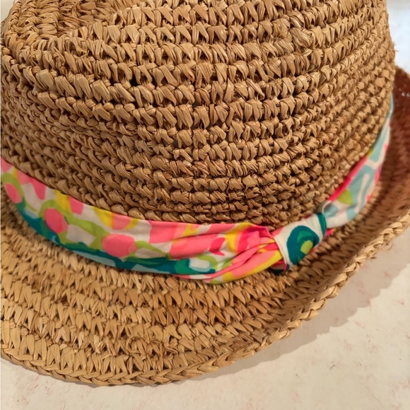 LILLY PULITZER Straw with Floral Band Fedora HAT
